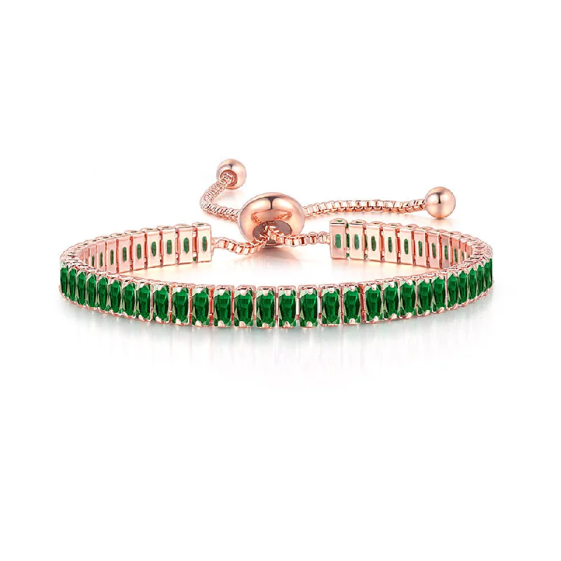 Rose Gold Emerald 2.5*5mm44 Diamonds