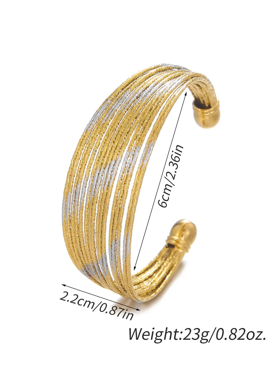 women's unique bangle bracelets-Simple Style Solid Color Stainless Steel Plating 18k Gold Plated Bangle