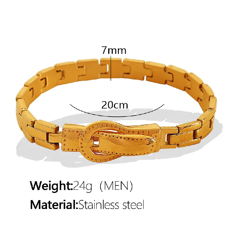 Sl16 Men's Golden Magnetic Bracelet