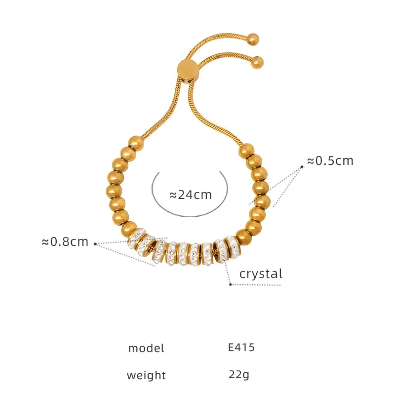 E415-Gold Cross Bracelet-24cm