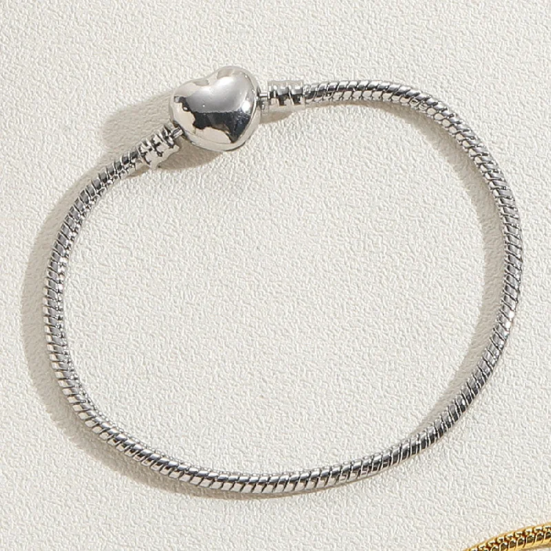 Heart Lock Bracelet Real Platinum