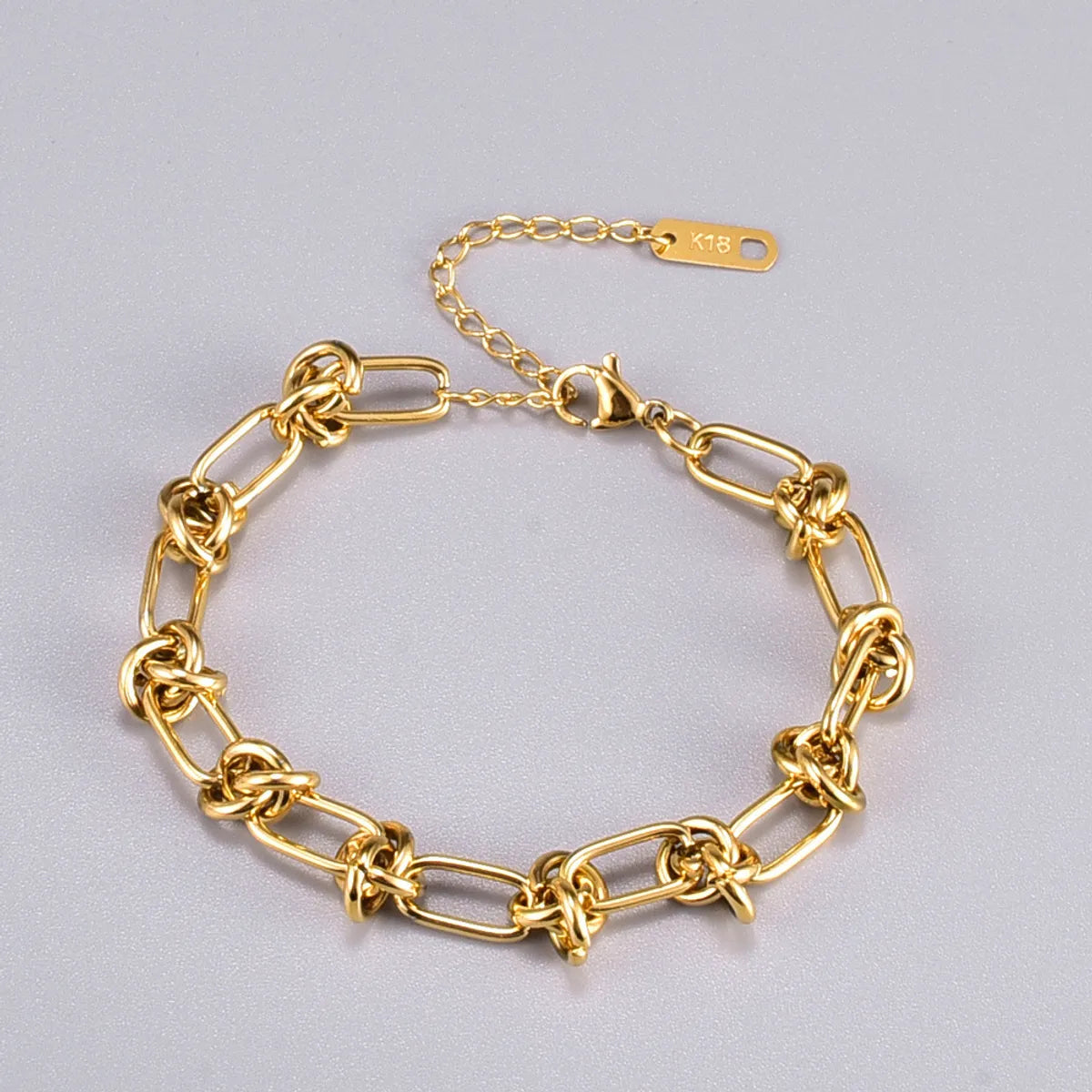 women's heart bracelets-Simple Style Knot Titanium Steel 18k Gold Plated Bracelets