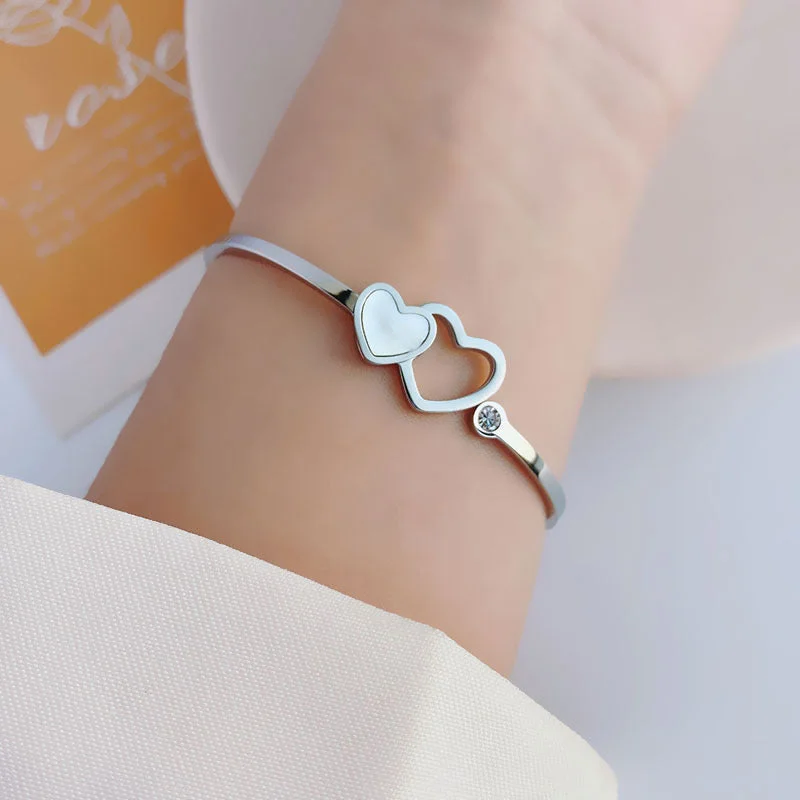 Heart-to-Heart Silver Bracelet