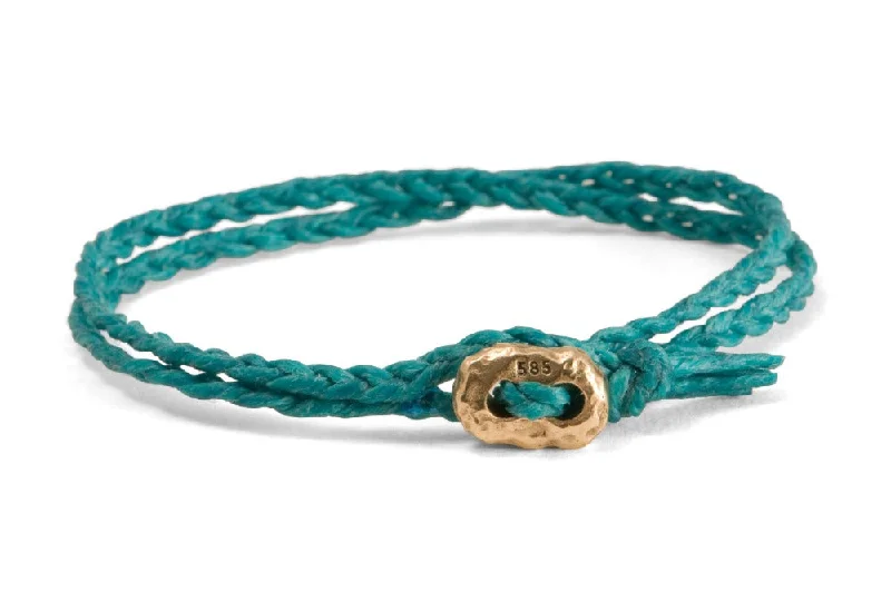 women's two-tone bracelets-#130 - Men’s bracelet Nugget turquoise - GOLD