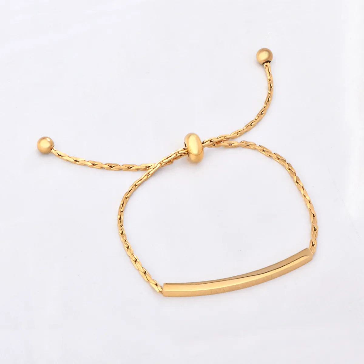 women's winter bracelets-Simple Style Commute Solid Color Stainless Steel Plating 18k Gold Plated Bracelets