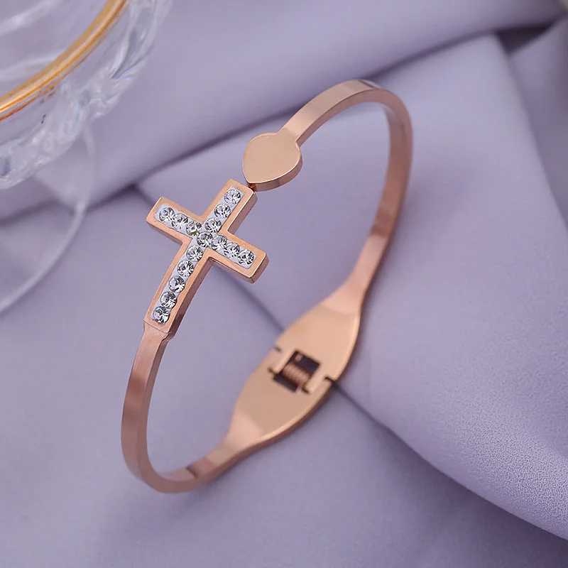 Cross Bracelet Rose Gold B1-15