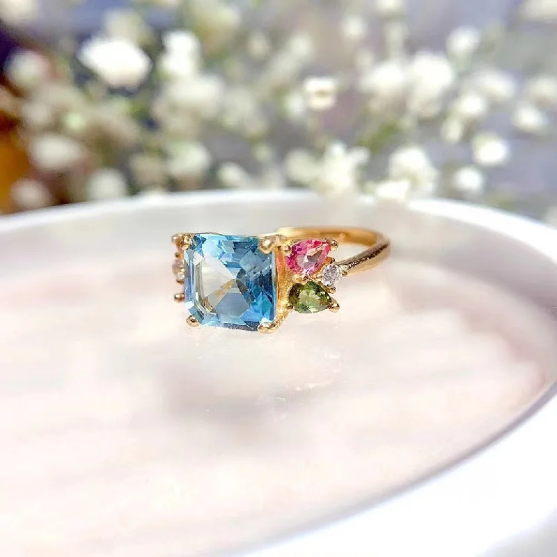 Sea Blue Diamond [Yellow Gold]]