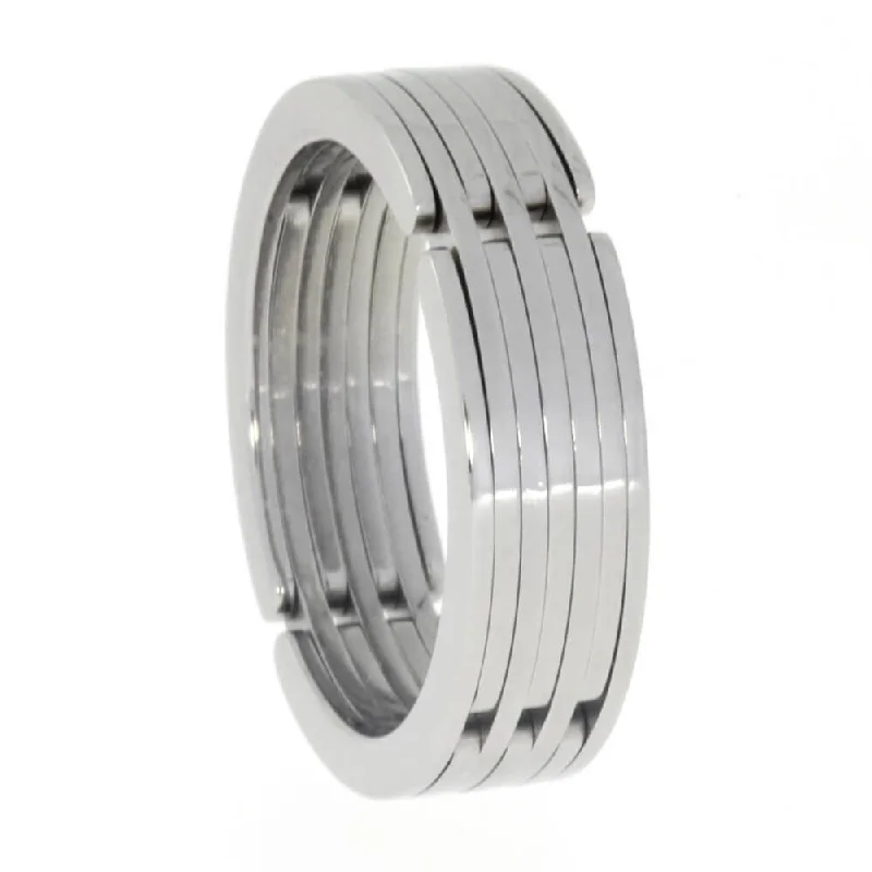 women's matching couple rings-Doodle Ring, Cool Titanium Band, Gadget Ring-1609