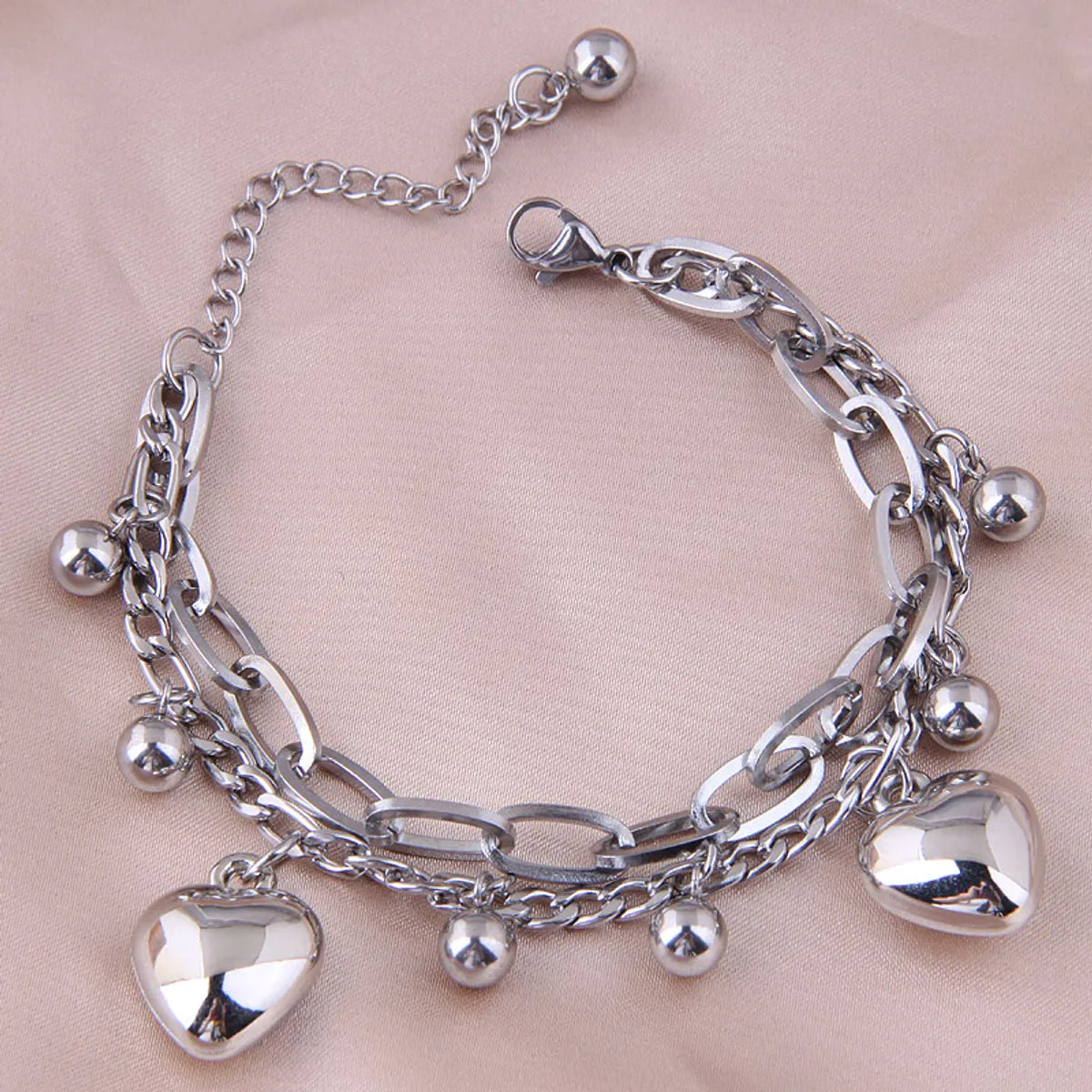 women's fashion bracelets-Fashion Heart Stainless Steel