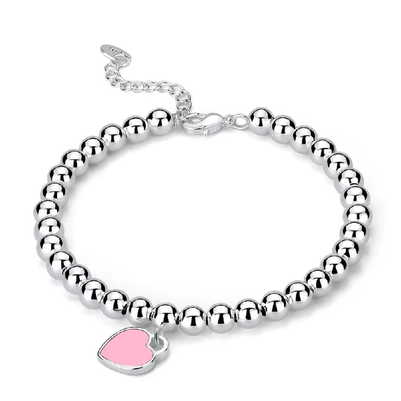 Pink Heart (Copper Plated White Gold) H46