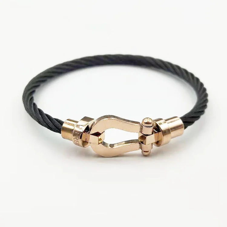 Rose Gold Head Black Rope (Male)