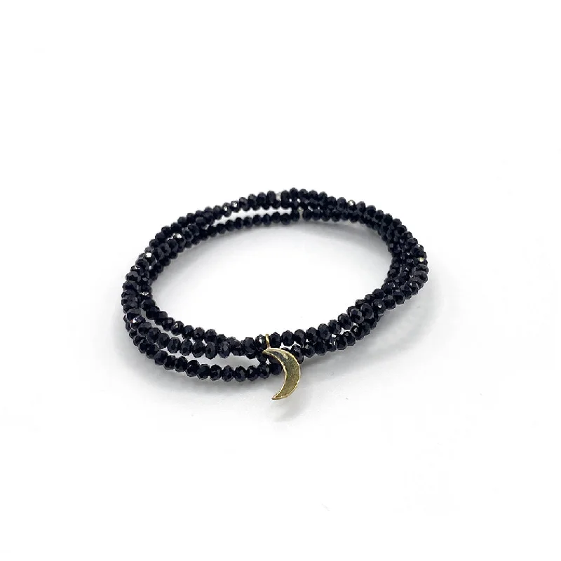 women's minimalist bracelets-Dusk Moon Stretch Bracelets