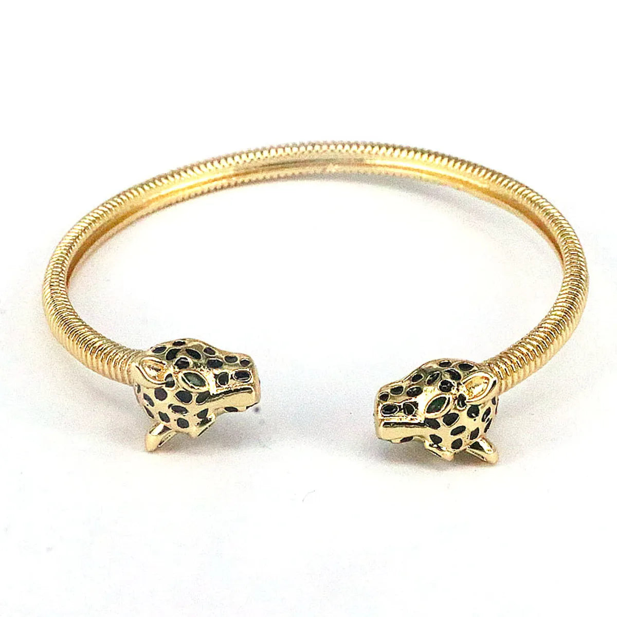 women's winter bracelets-Retro Geometric Animal Leopard Copper Gold Plated Zircon Bangle 1 Piece