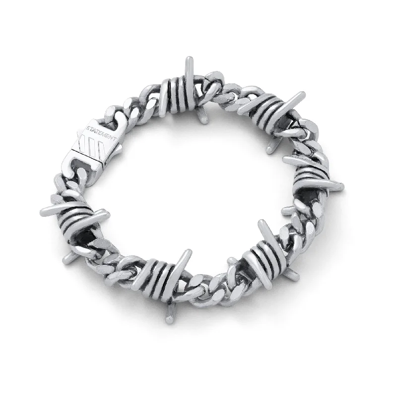 women's summer bracelets-9mm Barbed Wire Cuban Bracelet