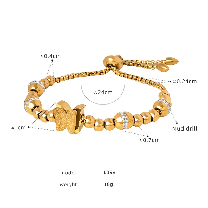 E399-Gold Cross Bracelet-24cm