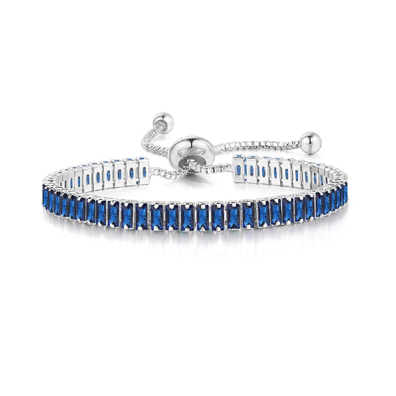 Platinum Sapphire Blue 2.5*5mm44 Diamonds