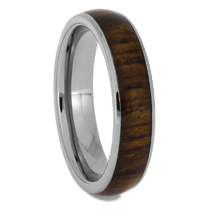 women's art deco engagement rings-Teak Wood Men's Wedding Band