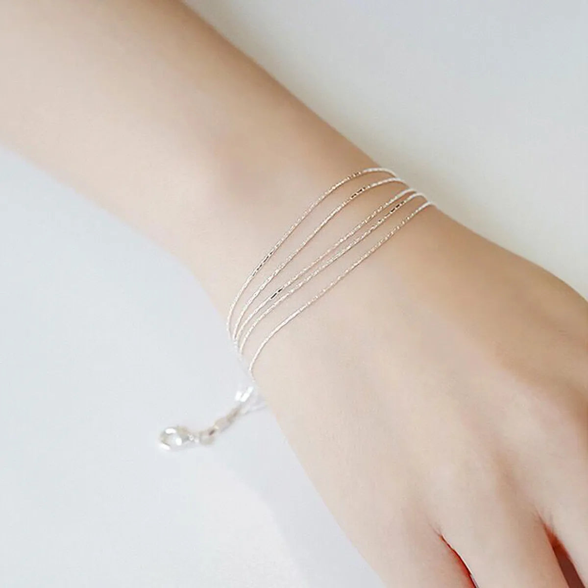 women's casual bracelets-Korean New Fashion Imitation S925 Silver Delicate Wild Five-line Bracelet Yiwu Gooddiy Wholesale