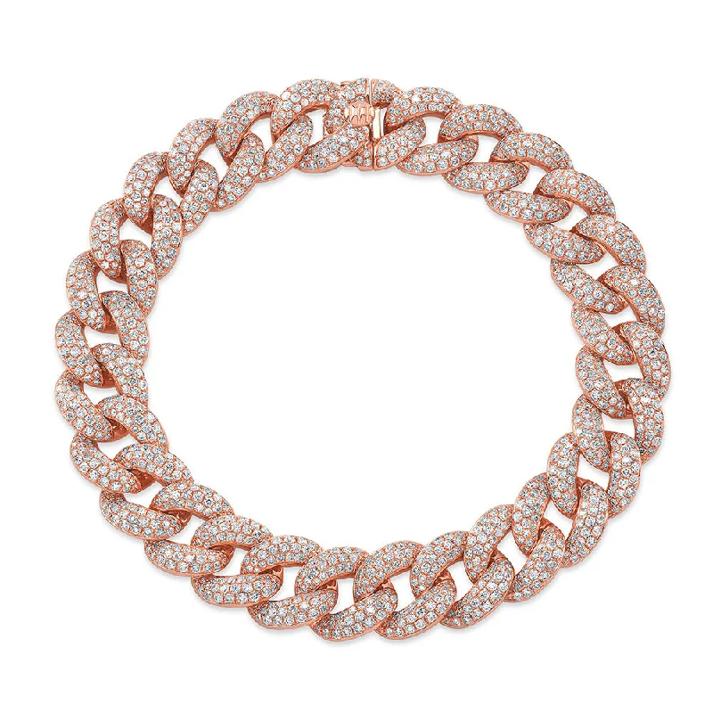 women's unique bangle bracelets-Pave Diamond Large Link Bracelet