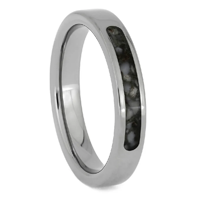 women's designer engagement rings-Women's Antler Wedding Band in Polished Titanium