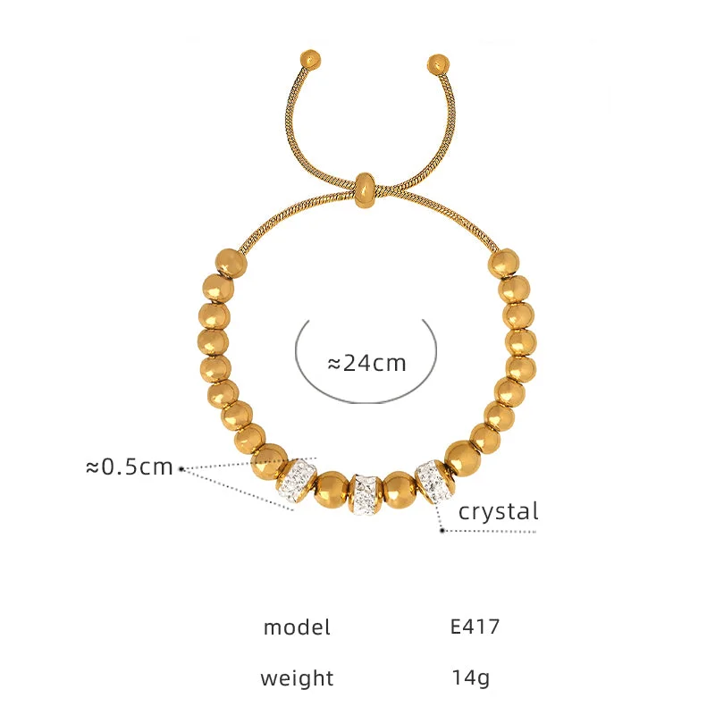 E417-Gold Cross Bracelet-24cm