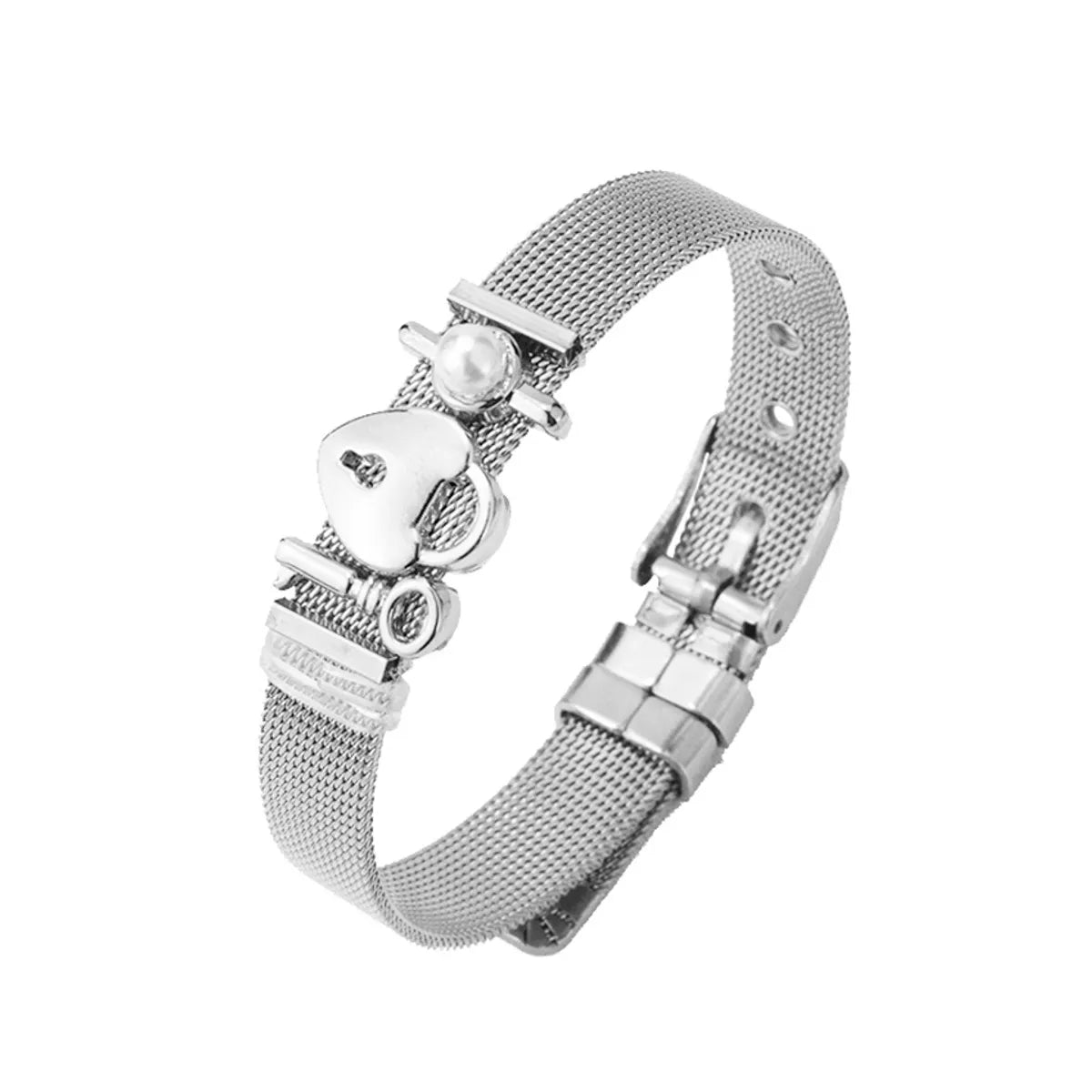 women's chain bracelets-Titanium&stainless Steel Fashion Sweetheart Bracelet  (steel Color) Nhhn0379-steel-color