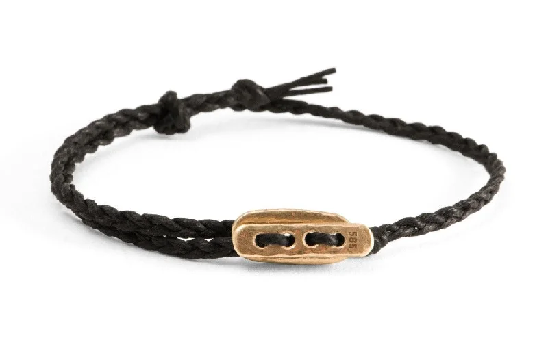 women's casual bracelets-#125 - Men’s bracelet Canvas Toggle black - GOLD