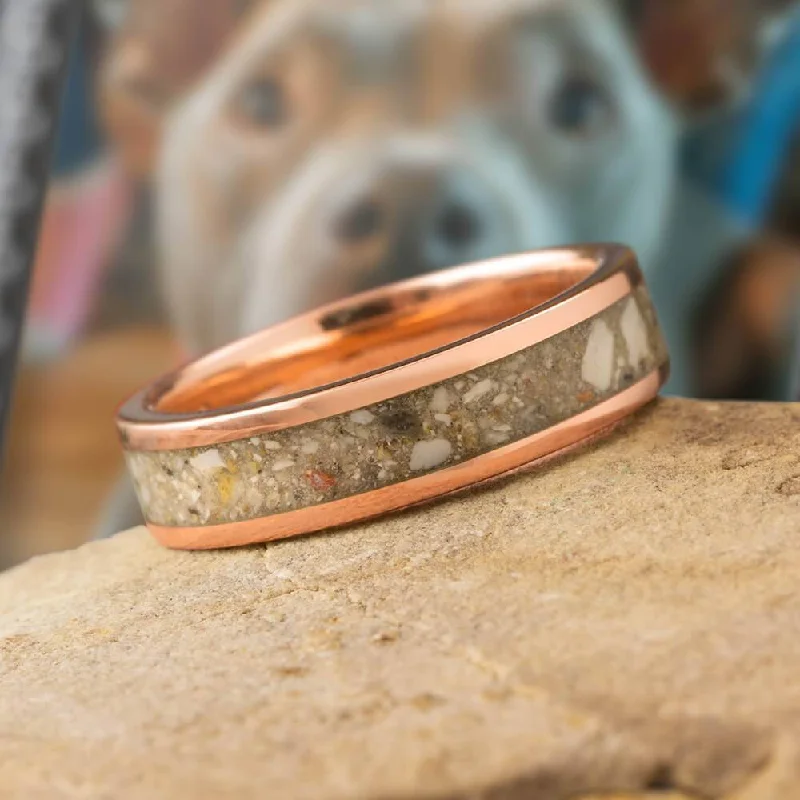 women's gothic rings-Memorial Ring in Rose Gold with Ashes