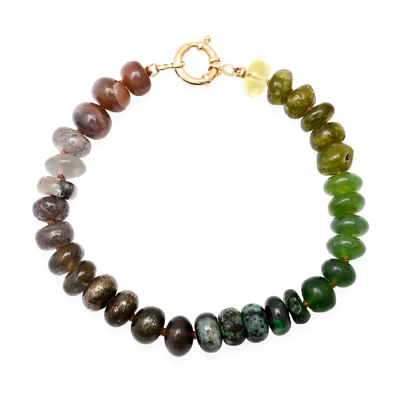 women's protection charm bracelets-Camo Semiprecious Beaded Bracelet