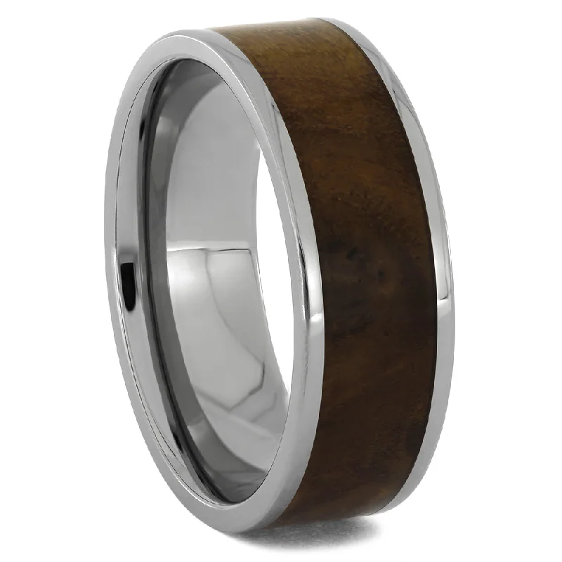 women's moonstone engagement rings-Olive Burl Wood Wedding Band for Men