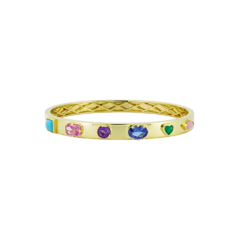 women's classic bangle bracelets-The Lego Collection Multi Shape Gemstone Bracelet