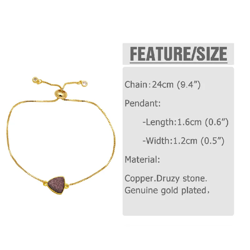 women's engraved bracelets-Modern Style Simple Style Triangle Copper Plating 18k Gold Plated Bracelets