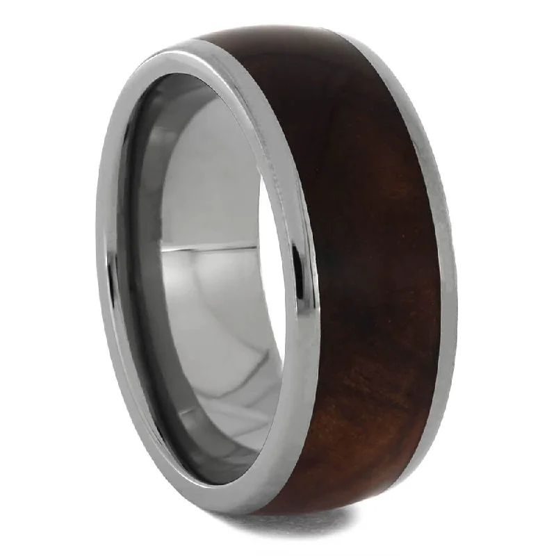 women's affordable engagement rings-Titanium Wedding Band with Exotic Wood