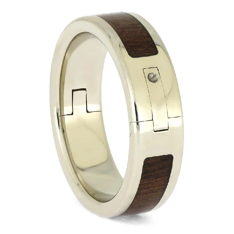 women's vintage engagement rings-Adjustable Wedding Band with Dalmata Wood