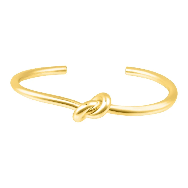 women's casual bracelets-14k Gold Plated Knot Cuff Bracelet