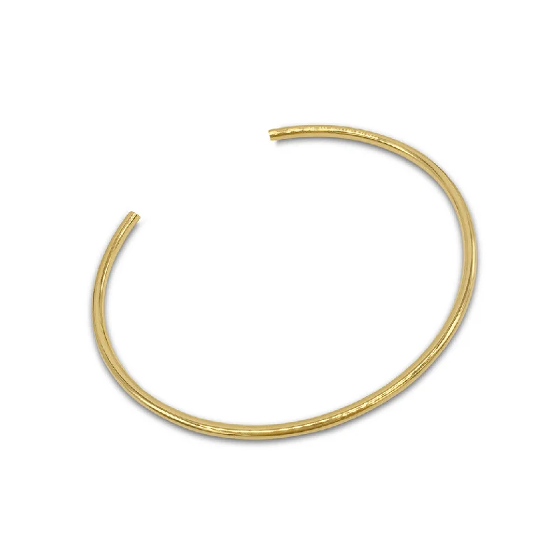 women's couple matching bracelets-Tarnish Resistant 14k Gold Plated Thin Cuff Bracelet