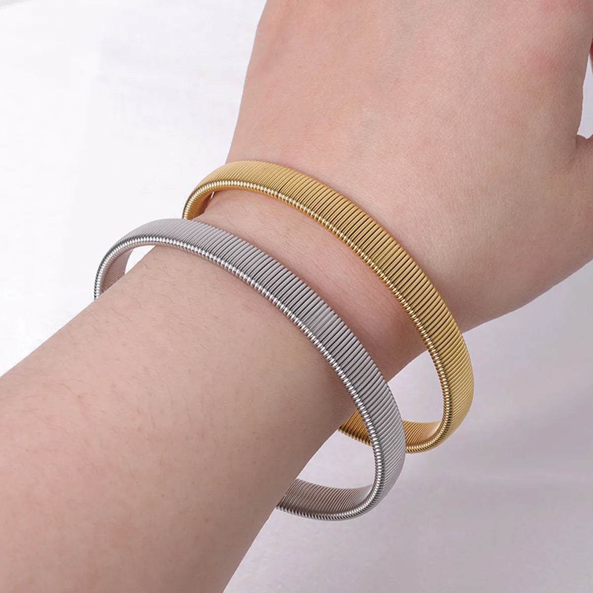 women's cuff bracelets-Wholesale Simple Style Solid Color Titanium Steel Plating Bangle