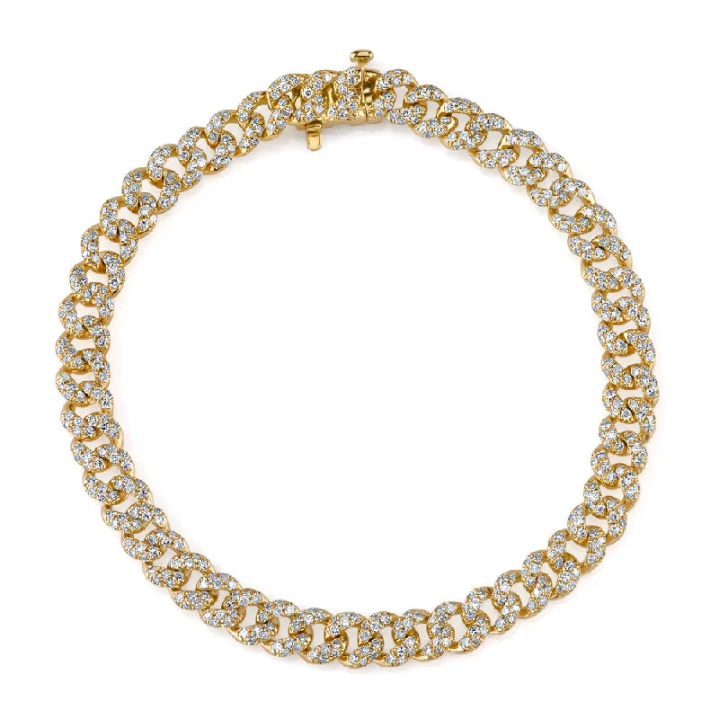 women's fashion bracelets-Mini Pave Diamond Link Bracelet