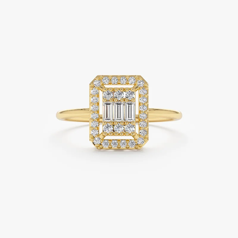 women's luxury engagement rings-Diamond Engagement Ring In Solid Gold, Sarafina