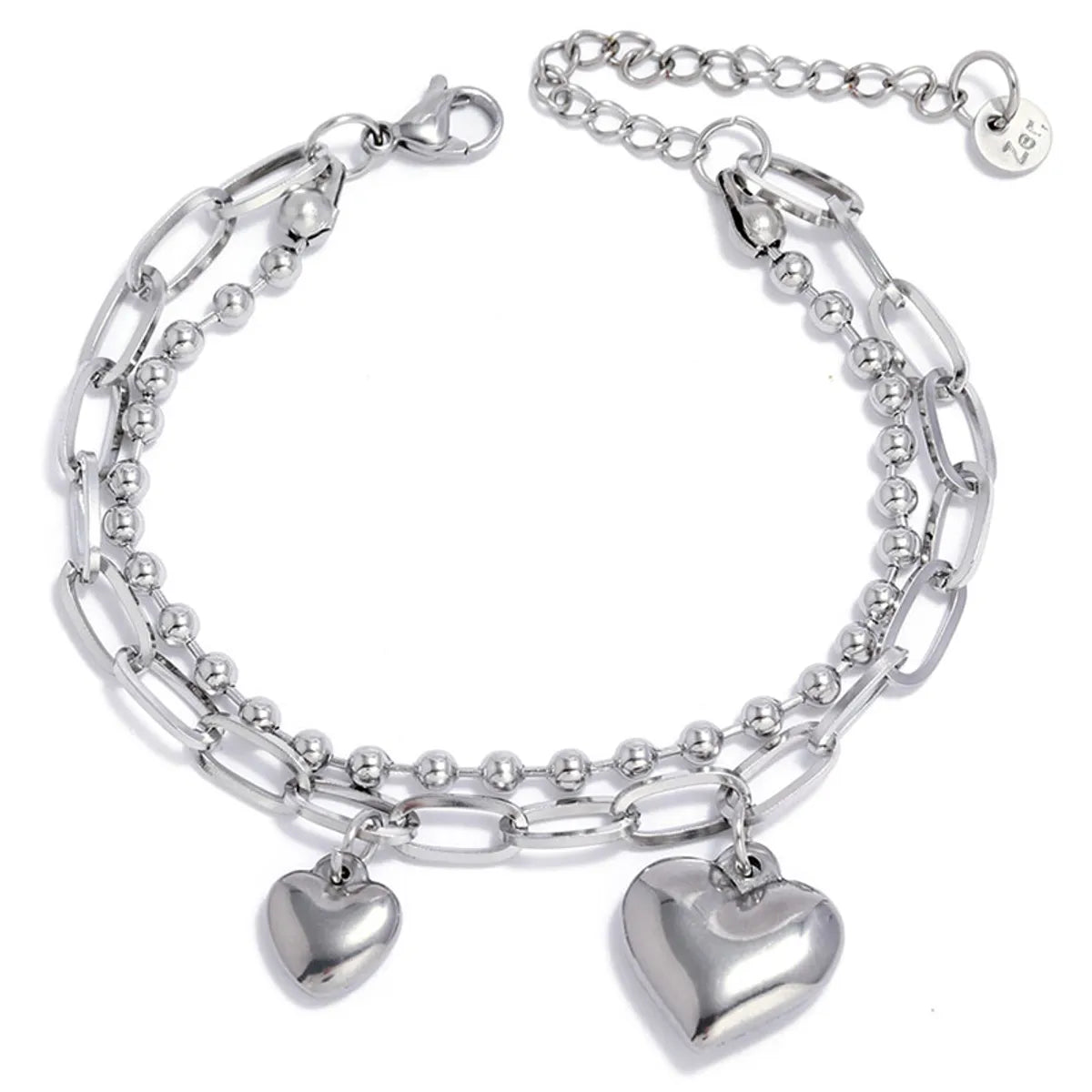 women's adjustable bracelets-Novelty Heart Stainless Steel