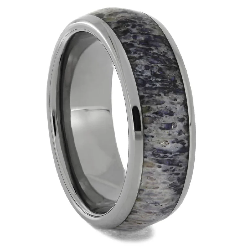 women's baguette engagement rings-Purple Deer Antler Women's Wedding Band