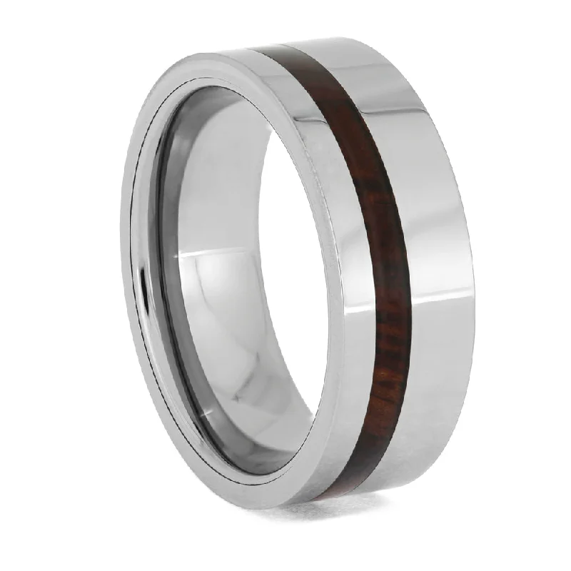 women's rose gold engagement rings-Honduran Rosewood & Tungsten Wedding Band