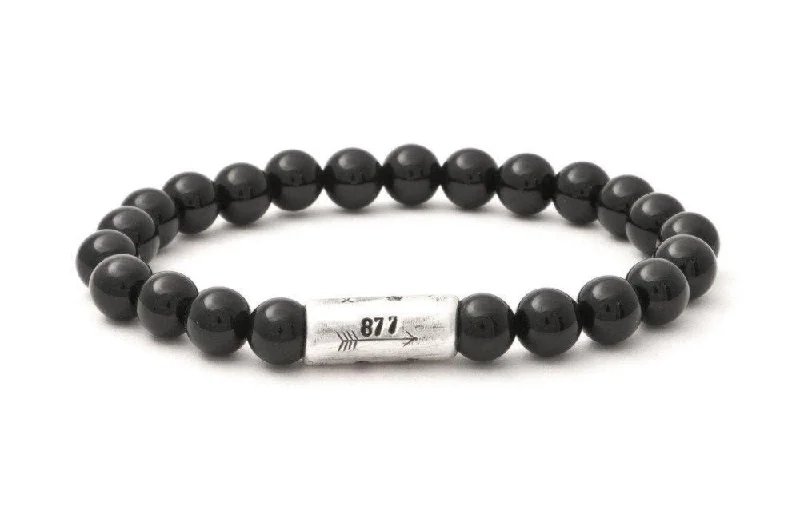 women's winter bracelets-#151 - Men’s beaded bracelet Onyx black