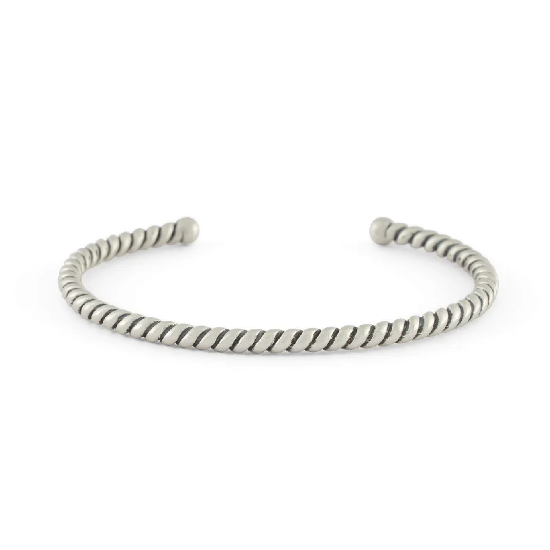 women's three-layer bracelets-Silver Twist Bangle