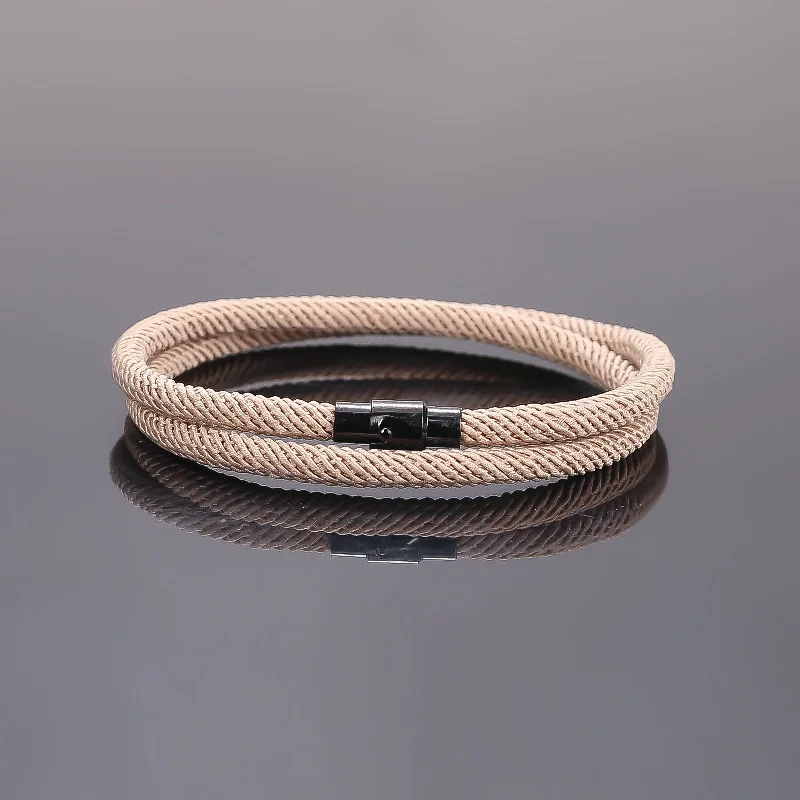 Khaki Rope Black Magnet Buckle