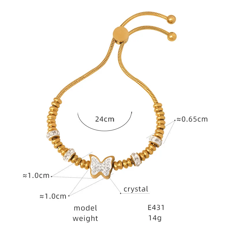 E431-Gold Cross Bracelet-24cm