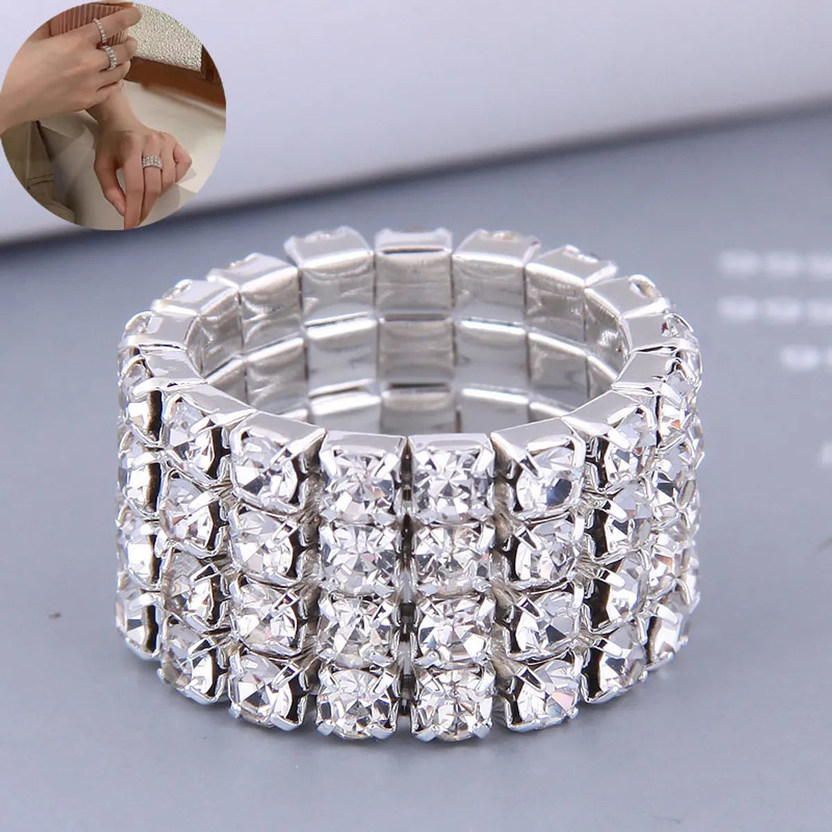 women's gold engagement rings-Korean Fashion Elastic Diamond Ring