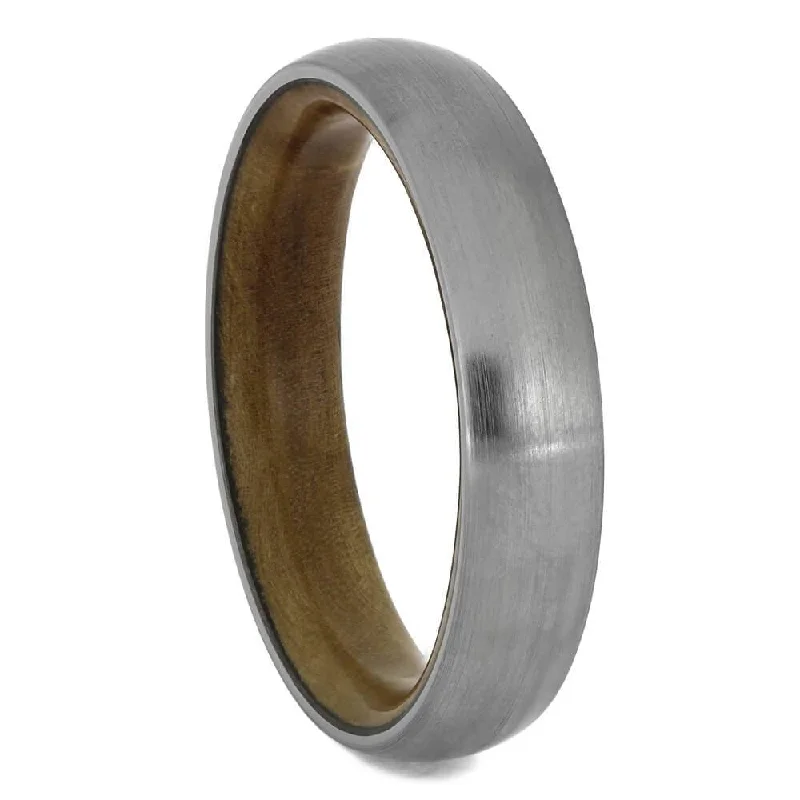 women's celestial-inspired engagement rings-Sindora Wood Wedding Band with Titanium