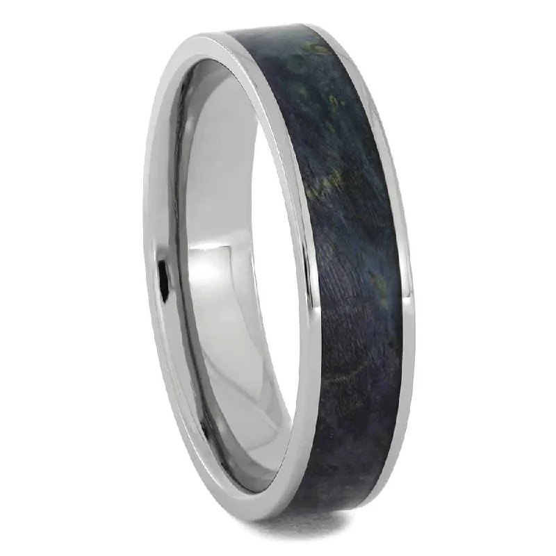 women's elegant engagement rings-Purple Wood Men's Wedding Band