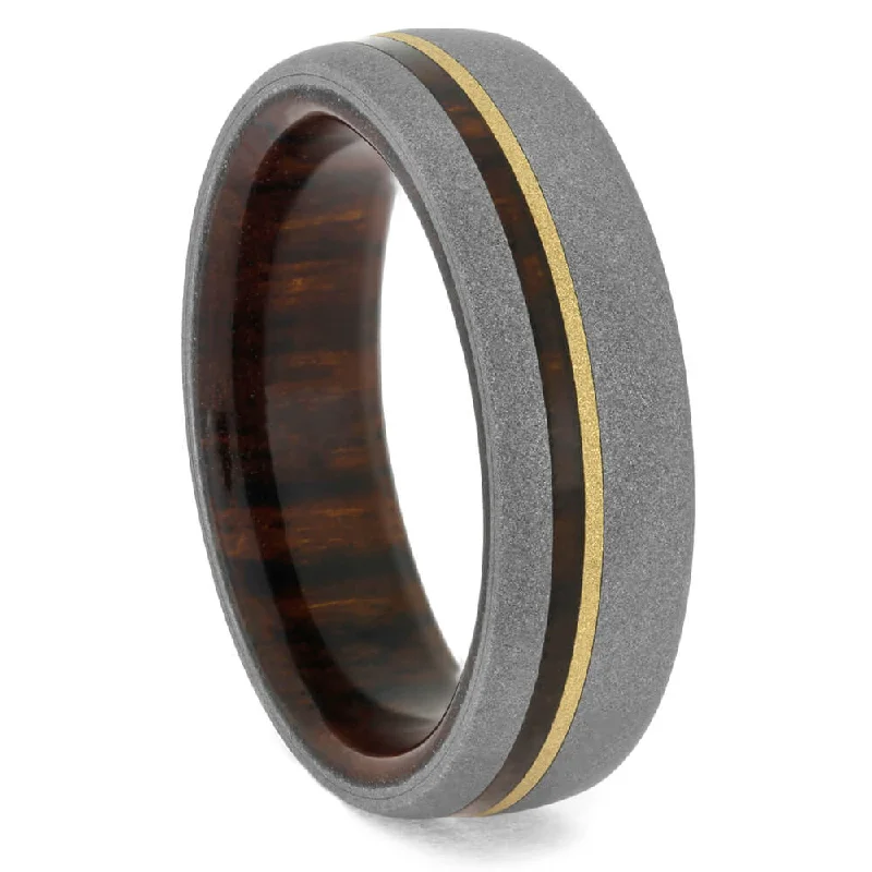 women's modern engagement rings-Ironwood Wedding Band in Sandblasted Titanium